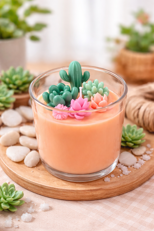 Cactus succulent soy candle