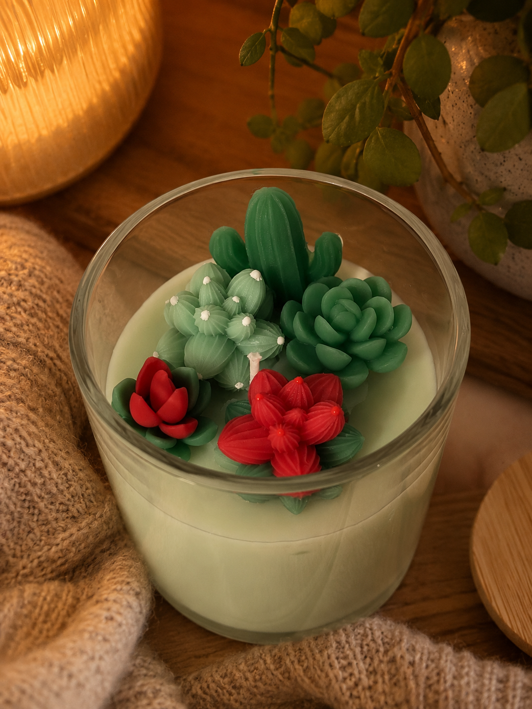 Cactus succulent soy candle