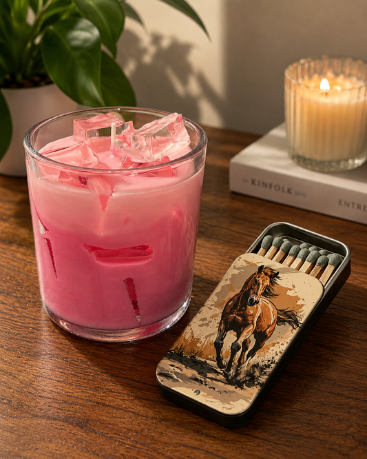 Strawberry iced latte candle