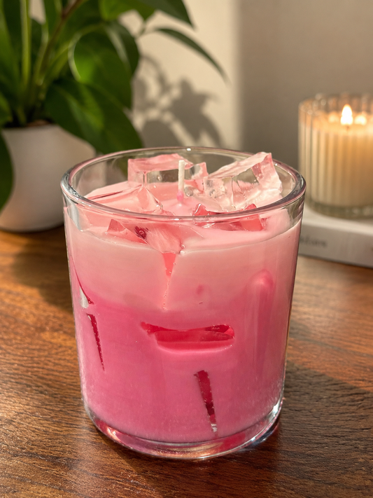 Strawberry iced latte candle