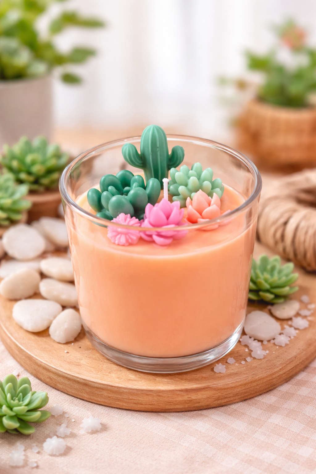 Cactus succulent soy candle